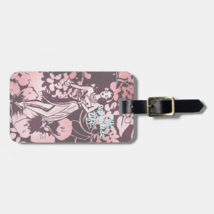 GC Pink Aqua My Paradise Life Hawaiian Hula Pinup Luggage Tag