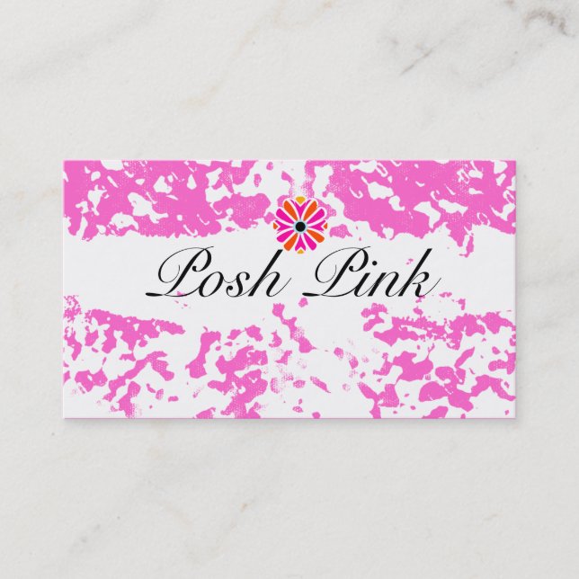 GC | Refreshing Pink Grunge Business Card (Front)