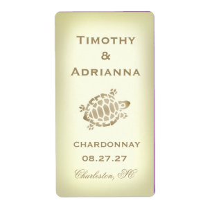 GC Sea Turtle Wedding Wine Label