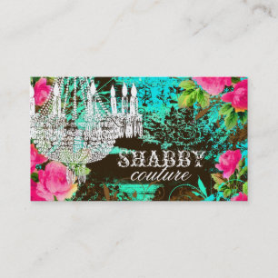 GC Shabby Aqua Garden Chandelier Business Card