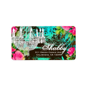 GC Shabby Aqua Garden Couture Chandelier Label