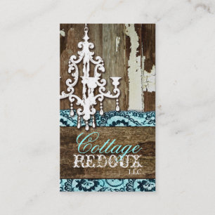 GC Trash to Treasure Chandelier Aqua Blue Business Card