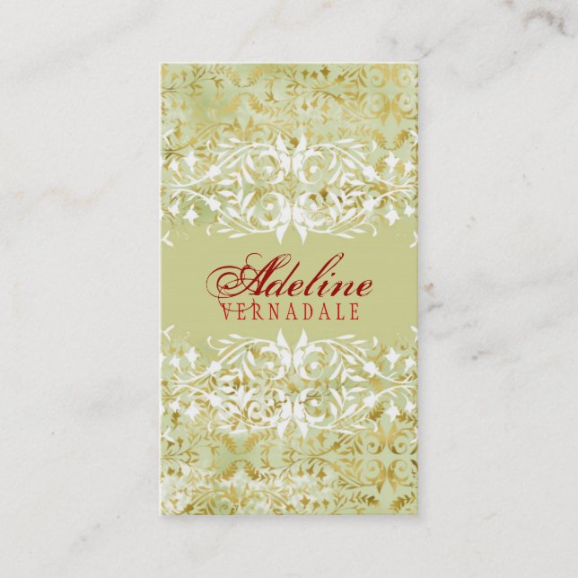 GC | Vintage Melon Gold & Red Business Card (Front)