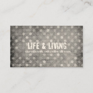 GC   Vintage Textured Grey Dots Business Card