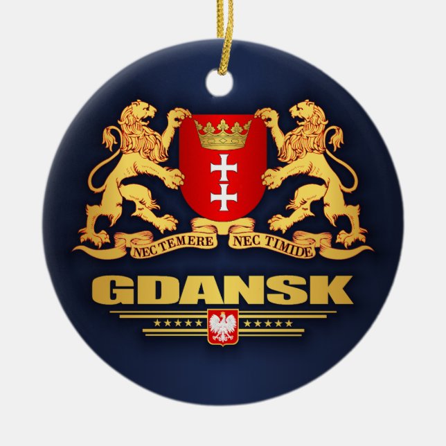 Gdansk COA Ceramic Tree Decoration (Front)