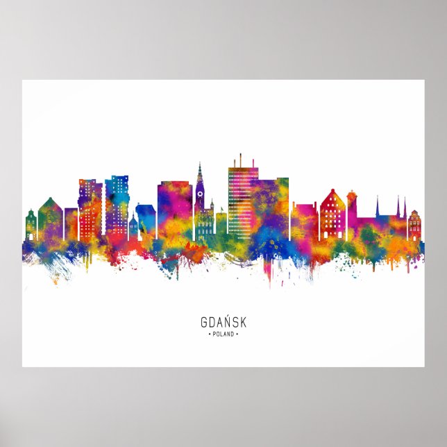 Gdansk Poland Skyline Poster (Front)