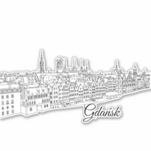 Gdansk, Poland travel illustration