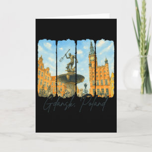 Gdansk Poland Traveling Brushstroke Gdansk Souveni Card