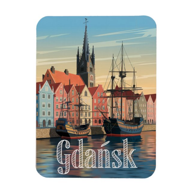 Gdansk Poland vintage  Magnet (Vertical)