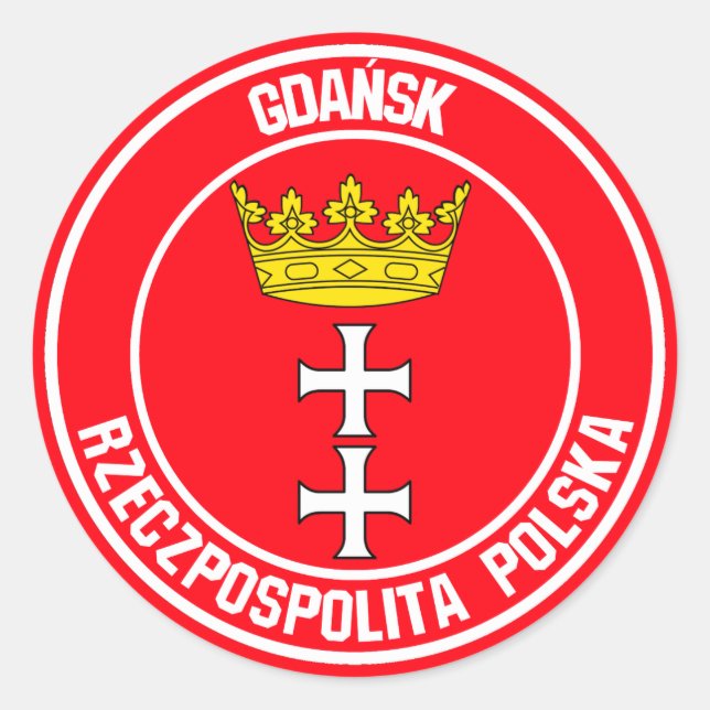 Gdańsk Round Emblem Classic Round Sticker (Front)