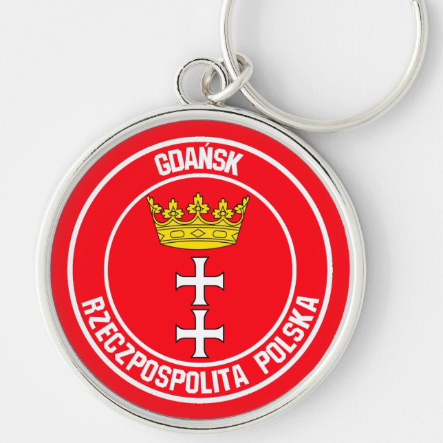 Gdańsk Round Emblem Key Ring (Front)