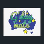 G'DAY Mate Australian Greeting hello Postcard<br><div class="desc">G'DAY Mate Australian Greeting hello</div>