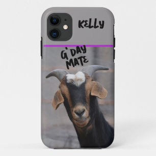 G'day mate smiling goat Customisable iPhone 11 Case