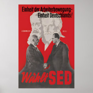GDR SED Poster Uniting the worker movement means