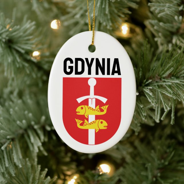 Gdynia coat of arms, Poland Ceramic Ornament (Tree)