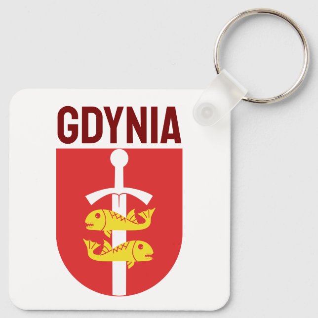 Gdynia coat of arms, Poland Key Ring (Back)