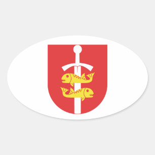 Gdynia coat of arms, Poland Oval Sticker