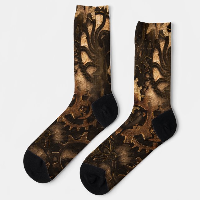 Gear Changer - Steampunk Gears & Cogs Socks (Left)