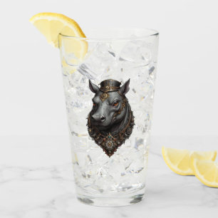 "Gear-Driven Giant: The Steampunk Hippo" Glass