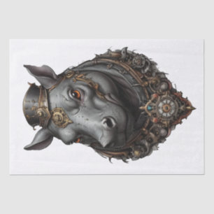 "Gear-Driven Giant: The Steampunk Hippo" Tissue Paper