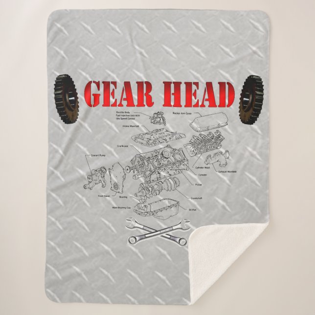 Gear Head Sherpa Blanket (Front)