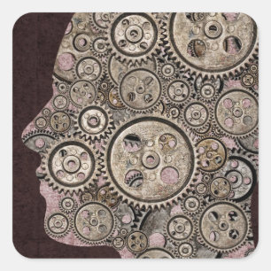 Gear Head Square Sticker