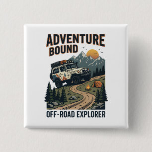 Gear Low Grind On Retro Off Road Adventure 15 Cm Square Badge