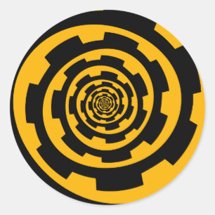 Gear Spiral Classic Round Sticker