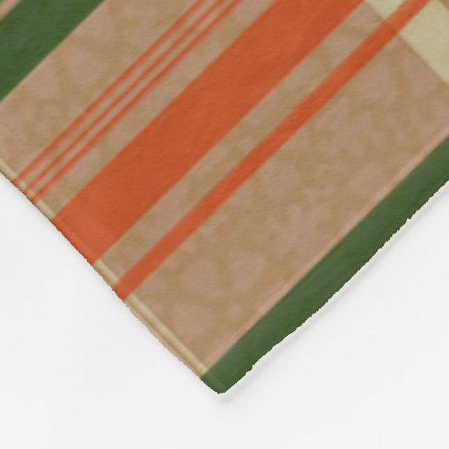 Gear Tartan - Green/Brown Fleece Blanket (Corner)