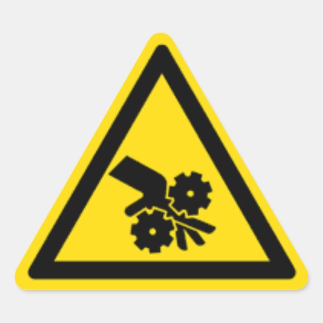 Gear warning hazard triangle sticker (Front)