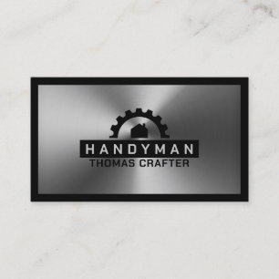Gear wheel house logo  business card