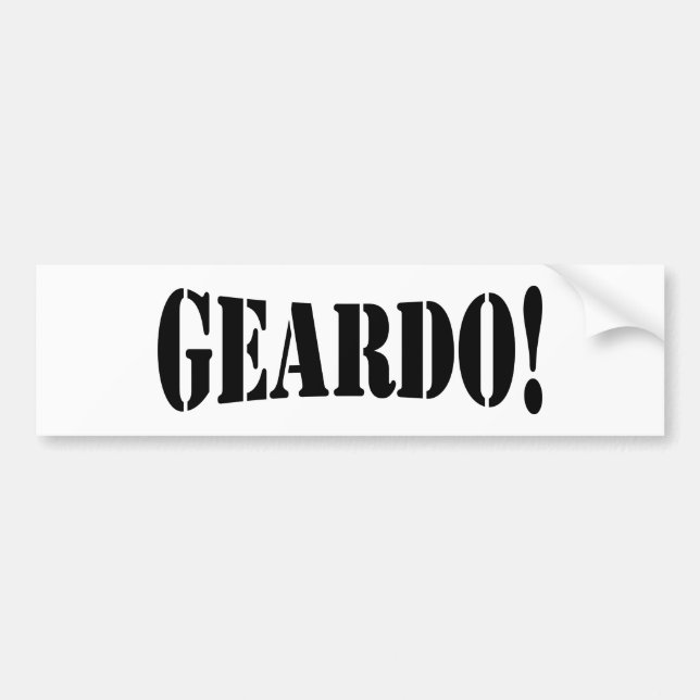 GEARDO! BUMPER STICKER (Front)