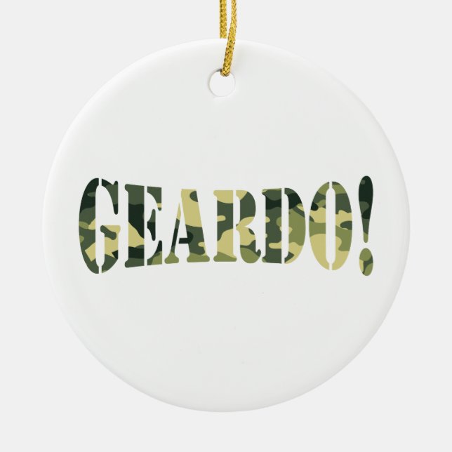 GEARDO! CAMO / CAMOUFLAGE CERAMIC ORNAMENT (Front)