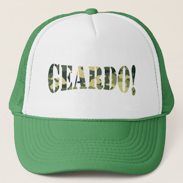 GEARDO! CAMO / CAMOUFLAGE TRUCKER HAT (Front)