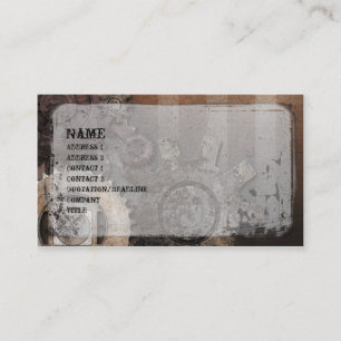 Geared Up Steampunk Grunge Business Card