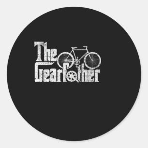 Gearfather Cycling Fathers Day Parody Gamer Dad Pa Classic Round Sticker