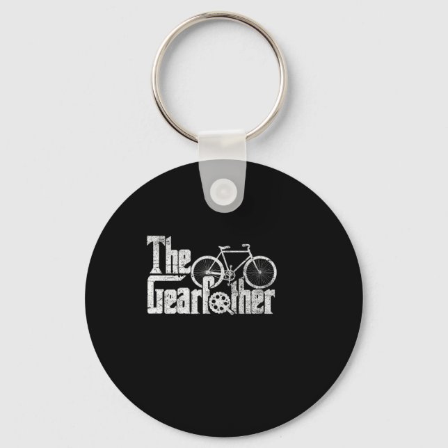 Gearfather Cycling Fathers Day Parody Gamer Dad Pa Key Ring (Front)