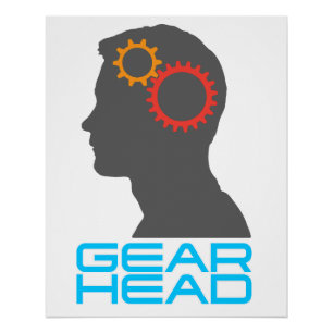 Gearhead Profile Silhouette Poster