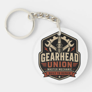Gearhead Union Mechanic Front & Back Men's T-Shirt Key Ring