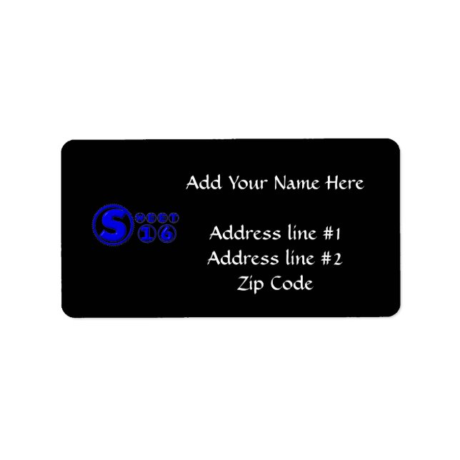 Gearing up for a Sweet 16 Label (Front)