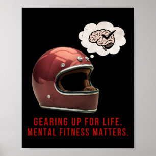 Gearing Up For Life. Mental Fitness S Sticker Poster