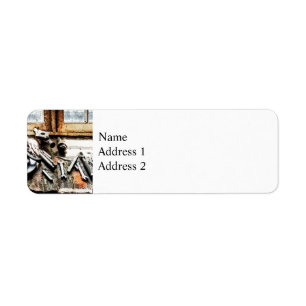 Gears and Wrenches in Machine Shop Return Address Label