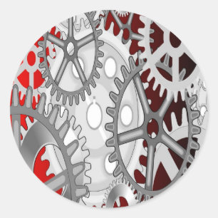 Gears Classic Round Sticker
