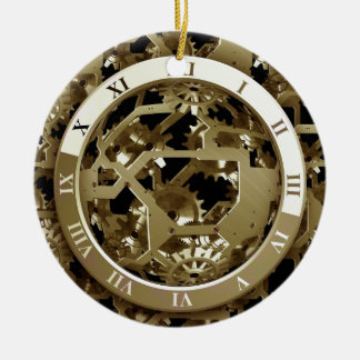 Gears Clock Office Design Digital Art Destiny Ceramic Tree Decoration