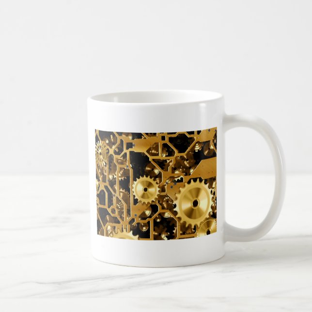 Gears Clock Office Design Digital Art Destiny Coffee Mug (Right)