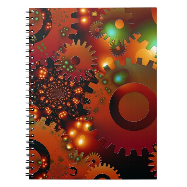 Gears Clock Office Design Digital Art Destiny Notebook (Front)