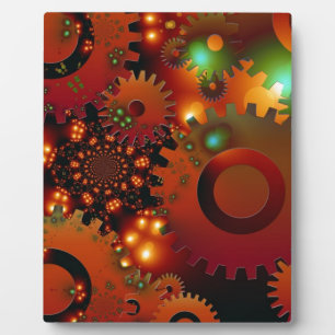 Gears Clock Office Design Digital Art Destiny Plaque