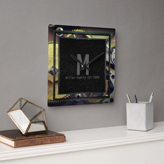 Gears Design Industrial Steampunk Wall Clock (Office)