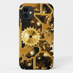 Gears Gold Clock Grunge Steampunk Office Destiny iPhone 11 Case