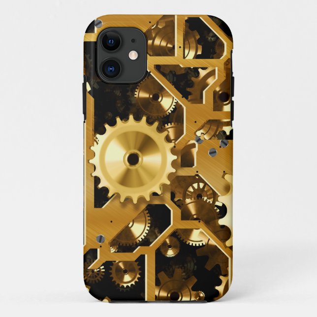 Gears Gold Clock Grunge Steampunk Office Destiny Case-Mate iPhone Case (Back)